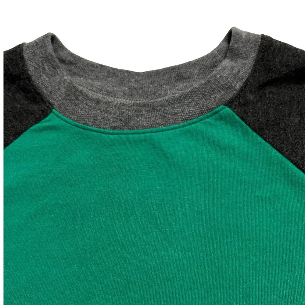 Old Navy 4T Green & Grey Raglan Tee Shirt